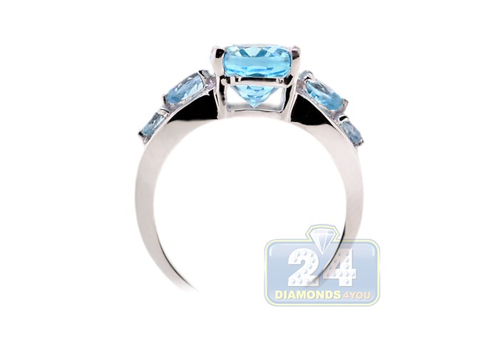 925 Sterling Silver Genuine Blue Topaz and Tanzanite Ring Multiple Sizes 4.31 Carat