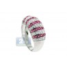 925 Sterling Silver 2.43 ct Red Ruby Topaz Womens Dome Ring