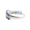 925 Sterling Silver 1.76 ct 3 Row Blue White Topaz Womens Band Ring