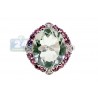 925 Sterling Silver 7.94 ct Multi Gemstone Colorful Womens Cocktail Ring