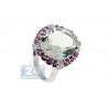 925 Sterling Silver 7.94 ct Multi Gemstone Colorful Womens Cocktail Ring