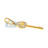 Womens Diamond French Key Love Pendant 14K Yellow Gold 0.25ct