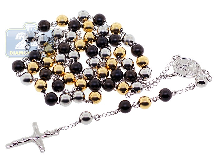Stainless Steel Rosaries, Stainless Steel Rosary Beads Necklace NKJ0067