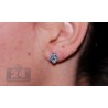 Womens Topaz Tanzanite Stud Earrings 925 Sterling Silver 1.62 ct