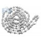 14K White Gold 14.56 ct Channel Set Diamond Bead Mens Chain