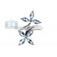 925 Sterling Silver Iolite Topaz Womens Double Flower Ring