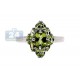 925 Sterling Silver 2.95 ct Green Peridot Womens Cluster Ring