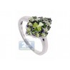 925 Sterling Silver 2.95 ct Green Peridot Womens Cluster Ring