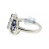 925 Sterling Silver 1.65 ct Marquise Cut Tanzanite Womens Leaf Ring