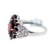 925 Sterling Silver 3.27 ct Garnet Topaz Womens Cocktail Ring