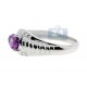 925 Sterling Silver Purple Amethyst Solitaire Womens Ring