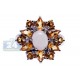 925 Sterling Silver 2.70 ct White Opal Yellow Citrine Flower Ring