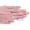 925 Sterling Silver 2.70 ct White Opal Yellow Citrine Flower Ring