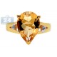 Yellow Gold 925 Sterling Silver Citrine White Topaz Womens Ring