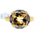 Yellow Gold 925 Sterling Silver 4.10 ct Quartz & Topaz Womens Ring