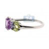 925 Sterling Silver 1.55 ct Multi Colored Mixed Gemstone Womens Ring
