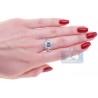 925 Sterling Silver 2.68 ct Blue Topaz Womens Flower Ring