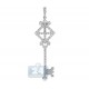 14K White Gold 1.22 ct Diamond Vintage Key Womens Pendant