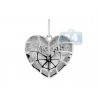 Womens Diamond Puff Heart Love Pendant 14K White Gold 1.10ct