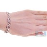 Womens Diamond Pave Open Heart Bracelet 14K White Gold 2.75 ct