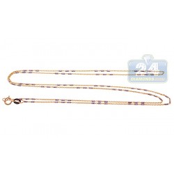 10K Two Tone Gold Womens Fancy Link Chain 16 Inches