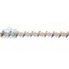 Womens Diamond Flower Tennis Bracelet 14K Yellow Gold 3.40 ct
