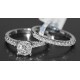 14K White Gold 0.90 ct Diamond Engagement Ring Set