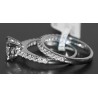 14K White Gold 0.90 ct Diamond Engagement Wedding Rings Set