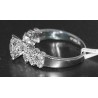14K White Gold 0.78 ct Two Row Diamond Vintage Engagement Ring