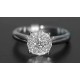 14K White Gold 0.47 ct Diamond Cluster Womens Engagement Ring