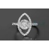 14K White Gold 1.05 ct Diamond Marquise Crown Engagement Ring
