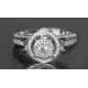 14K White Gold 1.35 ct Diamond Cluster Antique Engagement Ring