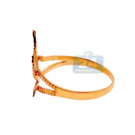 10k Yellow Gold Marijuana Leaf Ring - High Polish Filigree Rope Band, Cannabis Symbol Jewelry - View #5
