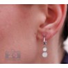 Womens Diamond Cluster Drop Earrings 18K White Gold 0.96 Carat