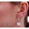 Womens Diamond Illusion Small Drop Earrings 14K White Gold 1.53 ct