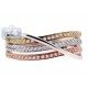 14K Three Tone Gold 0.32 ct Diamond Triple Waved Band Ring