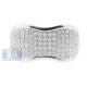 14K White Gold 0.87 ct Pave Diamond Womens Waved Band Ring