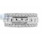 14K White Gold 1.36 ct Princess Round Cut Diamond Band Ring