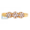 14K Yellow Gold 0.34 ct Diamond Cluster Flower Womens Ring