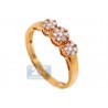 14K Yellow Gold 0.34 ct Diamond Cluster Flower Womens Band Ring