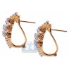 Womens Diamond Cluster Huggie Earrings 14K Yellow Gold 1.36 ct