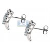 Sterling Silver 3.50 ct Blue Topaz Cluster Womens Stud Earrings