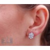 Sterling Silver 3.50 ct Blue Topaz Cluster Womens Stud Earrings