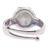 925 Sterling Silver Pearl Solitaire Womens Adjustable Ring