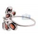 925 Sterling Silver 2.80 ct Red Garnet Flower Womens Ring