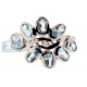 925 Sterling Silver 2.80 ct Blue Topaz Flower Womens Ring
