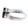 925 Sterling Silver 3.53 ct Garnet Heart Solitaire Womens Ring
