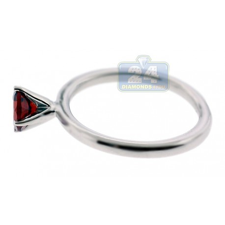 925 Sterling Silver 1.10 ct Garnet Womens Solitare Ring
