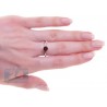 925 Sterling Silver 1.10 ct Garnet Womens Solitare Ring