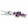Womens Purple Amethyst Cross Pendant Necklace Sterling Silver
